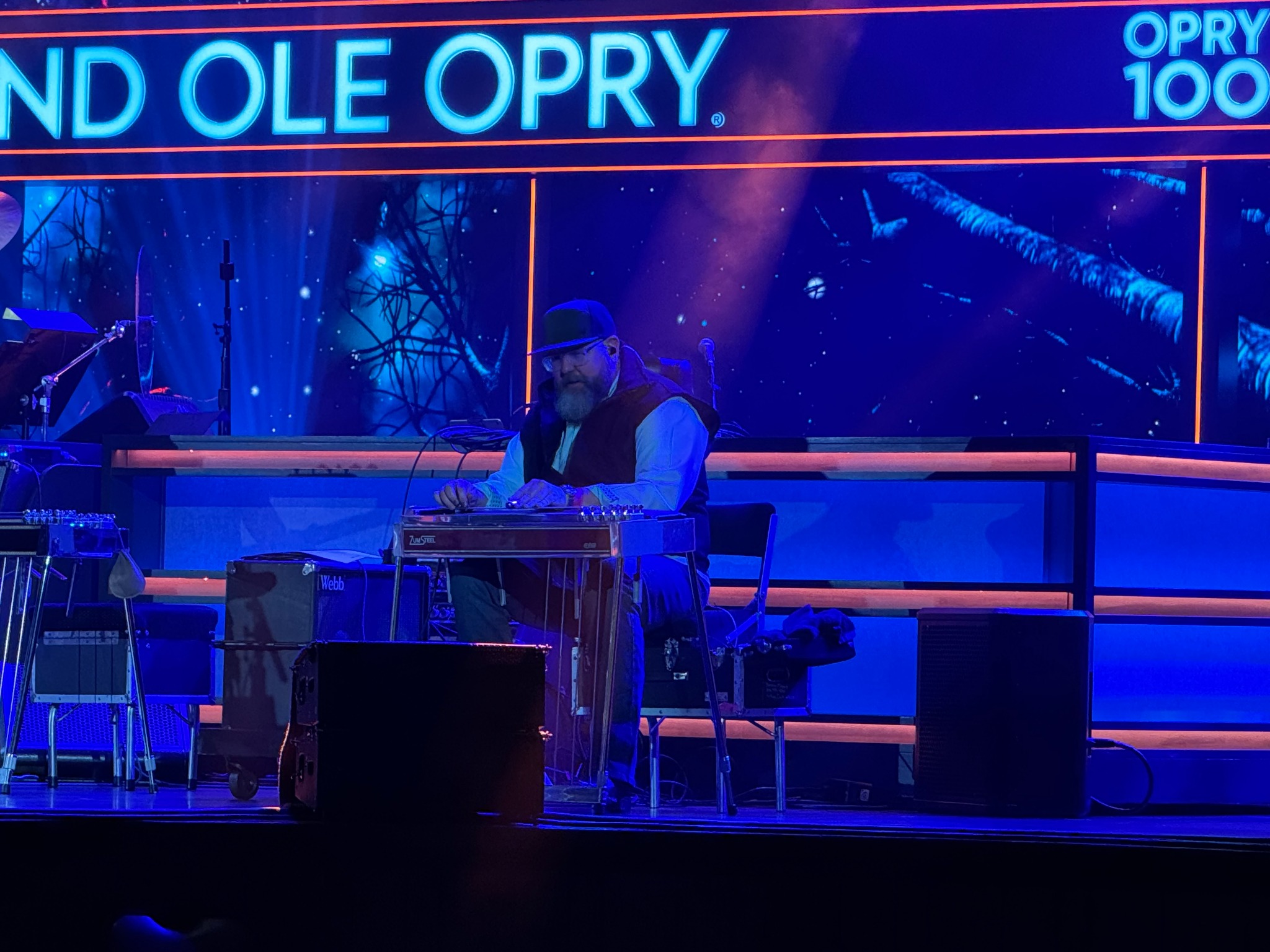 Jeremy Moyers playing pedal steel at the Grand Ole Opry