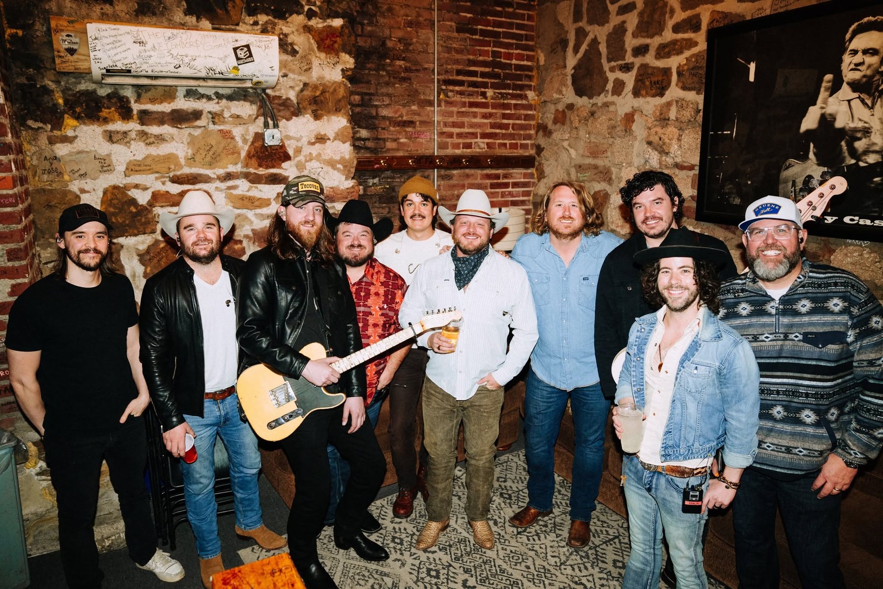 Jeremy Moyers with fellow musicians backstage