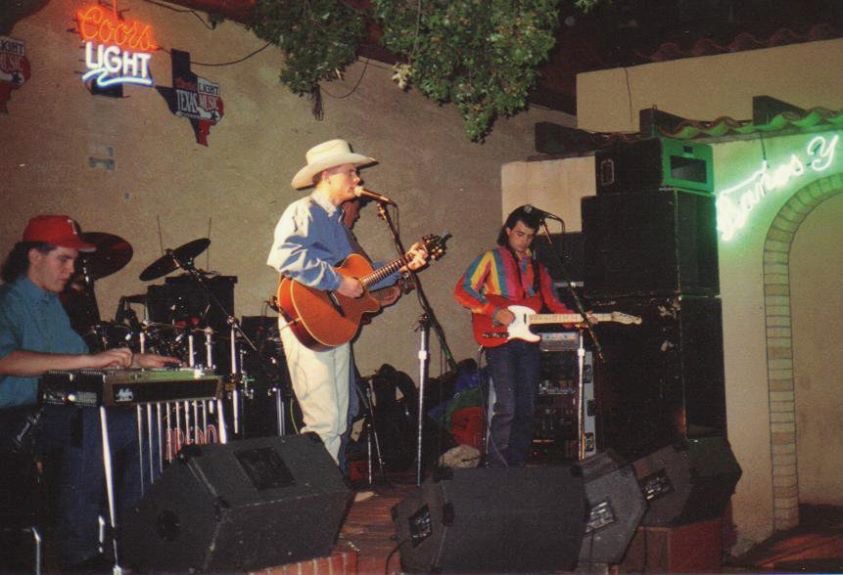 Jeremy Moyers playing pedal steel during an early live performance