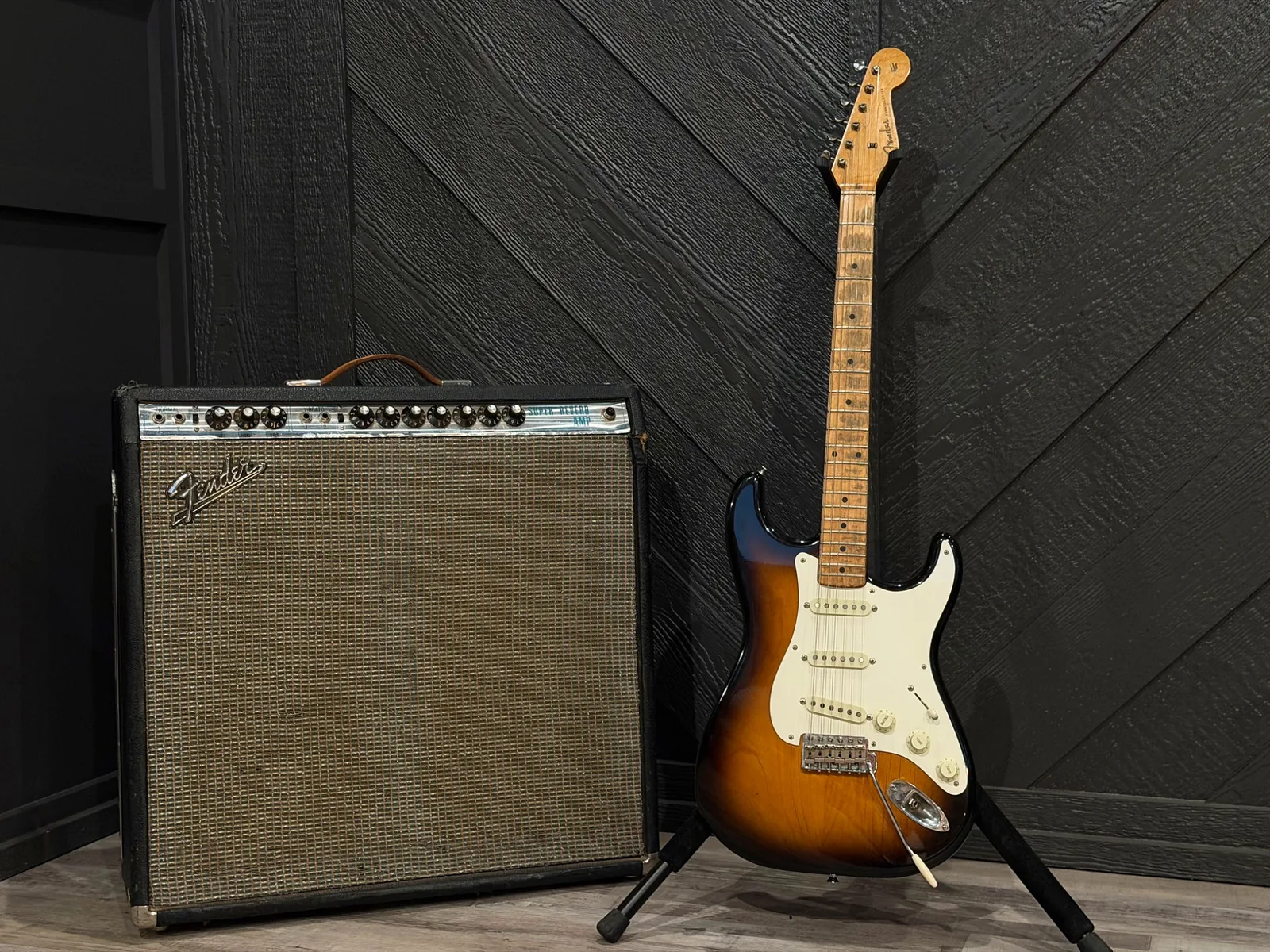 1957 Fender Stratocaster and vintage Fender amplifier